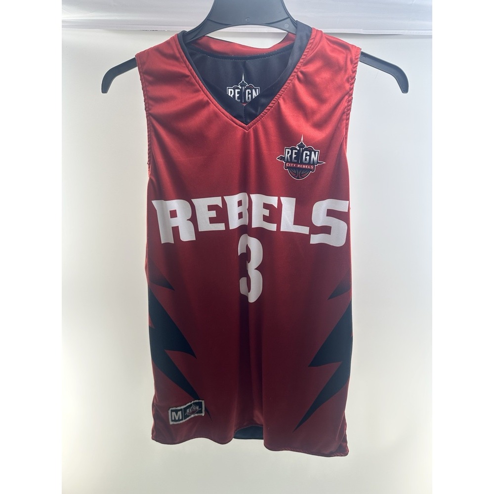 Reign City Rebels Reversible Basketball Jersey #3 Red/Black Size M‎ –